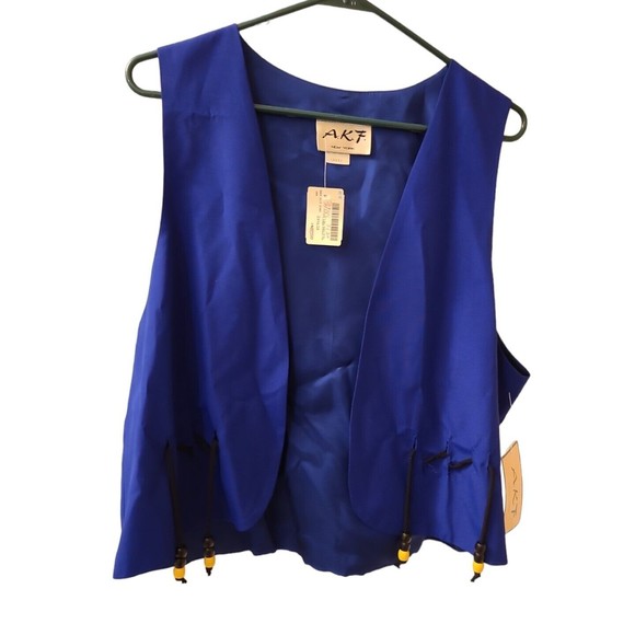 VTG AKF New York Vest Size L Blue Style Group Cloak of Many Colors - Picture 1 of 4